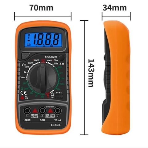 Đồng Hồ Vạn Năng Điện Tử XL830L - Đo Điện Áp DC/AC, Dòng Điện, Điện Trở, Thử Linh Kiện - Thích Hợp Cho Kỹ Thuật Viên, DIY