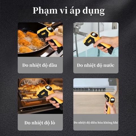 Máy đo nhiệt độ hồng ngoại Deli - Độ chính xác cao từ -30 đến 380°C - Thiết bị đo nhiệt độ công nghiệp tiện lợi, chính xác
