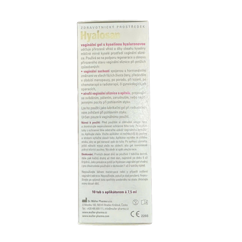 Gel Phụ Khoa Hyalosan - Hộp 10 Tuyp 7,5ml, Giúp Kháng Vi Khuẩn & Dưỡng Ẩm Vùng Kín, An Toàn Cho Phụ Nữ