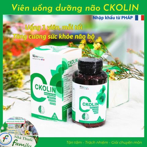 Viên Uống Hỗ Trợ Hoạt Huyết Dưỡng Não CKOLIN Pháp - Tăng Cường Trí Nhớ & Giảm Mất Ngủ - Sản Phẩm Chính Hãng KenPharma