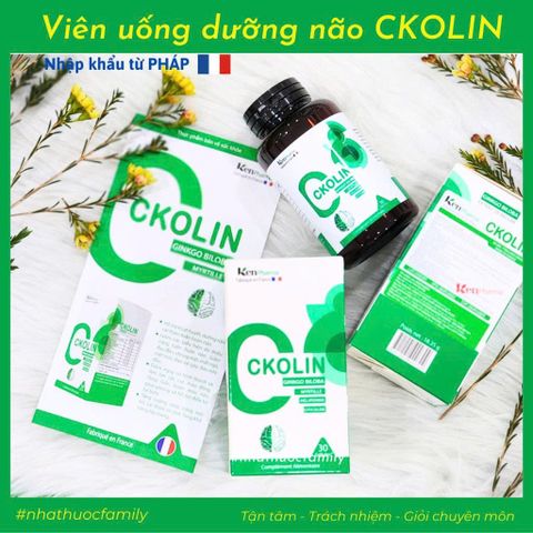 Viên Uống Hỗ Trợ Hoạt Huyết Dưỡng Não CKOLIN Pháp - Tăng Cường Trí Nhớ & Giảm Mất Ngủ - Sản Phẩm Chính Hãng KenPharma