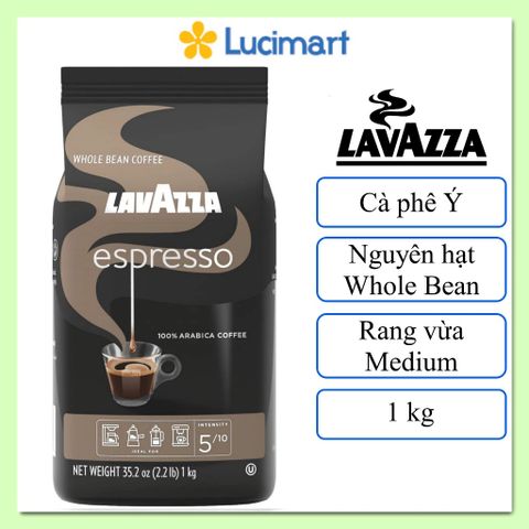 Cà phê Ý Lavazza Espresso Italiano nguyên hạt Whole Bean gói 1kg [Hàng Mỹ]
