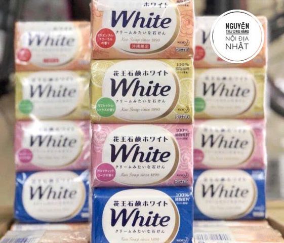 Xà Phòng Tắm Kao White Soap Nhật Bản 130gr - Chăm Sóc Da Tự Nhiên, Giàu Độ Ẩm, Phù Hợp Cho Mọi Loại Da