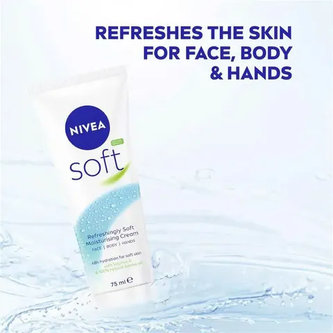 Kem Dưỡng Ẩm NIVEA Soft - Kem Dưỡng Đa Năng Cho Mặt, Tay, Cơ Thể 75ml - Dưỡng Ẩm, Làm Mềm Da, Chống Oxy Hóa