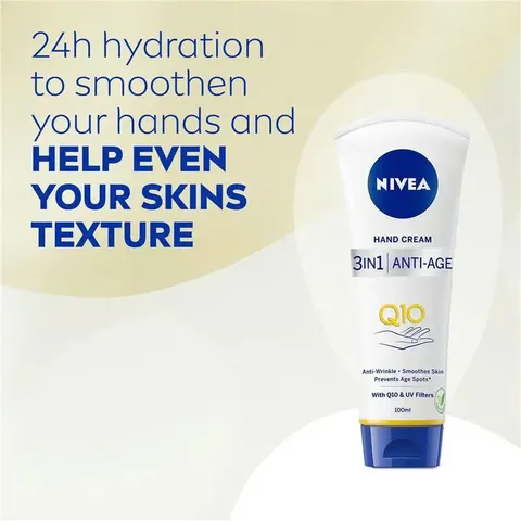 Kem dưỡng da tay NIVEA Q10 3-in-1 Anti-age Hand Cream with UV Filters 100ml 348208