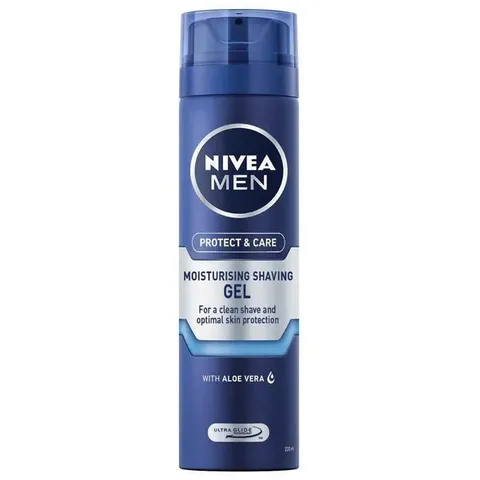 Gel Dưỡng Da Cạo Râu NIVEA MEN Protect & Care 200ml - Dưỡng ẩm, Giảm Kích Ứng, Dễ Cạo cho Nam Giới