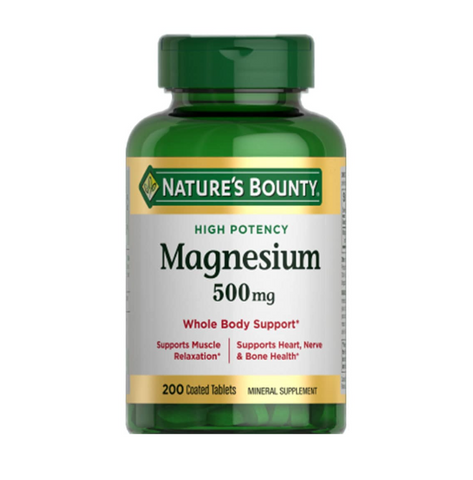 Viên Uống Magie Nature’s Bounty 500mg - Hỗ Trợ Xương Chắc Khỏe, Giảm Co Cơ, Thư Giãn Thần Kinh - 200 Viên Từ Mỹ