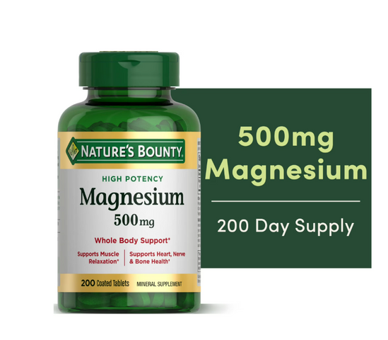 Viên Uống Magie Nature’s Bounty 500mg - Hỗ Trợ Xương Chắc Khỏe, Giảm Co Cơ, Thư Giãn Thần Kinh - 200 Viên Từ Mỹ