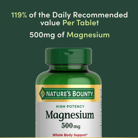 Viên Uống Magie Nature’s Bounty 500mg - Hỗ Trợ Xương Chắc Khỏe, Giảm Co Cơ, Thư Giãn Thần Kinh - 200 Viên Từ Mỹ