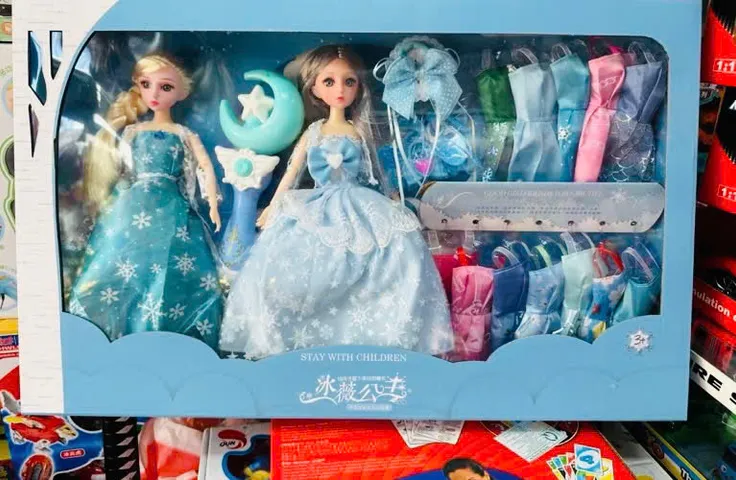 Đồ Chơi Búp Bê Công Chúa 2 Nhân Vật Kèm Phụ Kiện Váy Đầm và Gậy Thiên Thần - Món Quà Tuyệt Vời Cho Bé Yêu