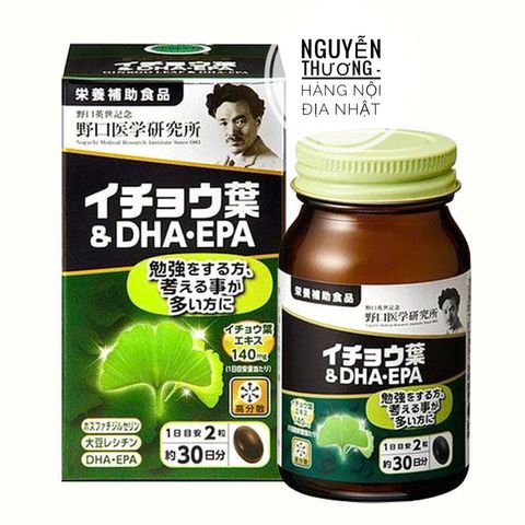 Viên uống bổ não DHA Ginkgo Noguchi 60 viên - Tăng cường trí nhớ, cải thiện chức năng não bộ, bổ sung DHA tự nhiên.