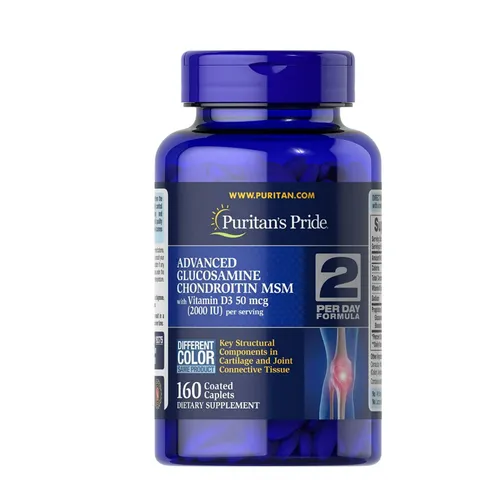 Viên Uống Bổ Khớp Puritan’s Pride Advanced Glucosamine, Chon-droi-tin(Sụn vi cá), MSM & D3 – 160 Viên (Mỹ) - MẸ SÓC