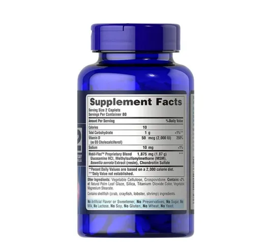 Viên Uống Bổ Khớp Puritan’s Pride Advanced Glucosamine, Chon-droi-tin(Sụn vi cá), MSM & D3 – 160 Viên (Mỹ) - MẸ SÓC
