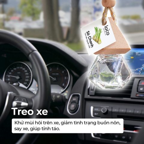Tinh Dầu Nguyên Chất The Loco Home 8ml - Hương Sả Chanh, Cam, Quế, Bạc Hà, Oải Hương - Treo Xe, Tủ Quần Áo, Khử Mùi, Tạo Mùi Thơm