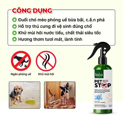 Xịt Thơm Tinh Dầu Xua Đuổi Chó Mèo PETSTOP 260ml - Ngăn Cắn Phá, Khử Mùi, Hỗ Trợ Thú Cưng Đi Vệ Sinh Đúng Chỗ