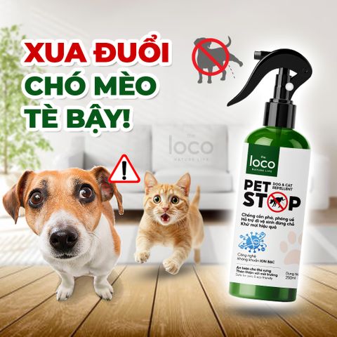 Xịt Thơm Tinh Dầu Xua Đuổi Chó Mèo PETSTOP 260ml - Ngăn Cắn Phá, Khử Mùi, Hỗ Trợ Thú Cưng Đi Vệ Sinh Đúng Chỗ