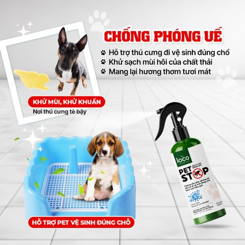 Xịt Xua Đuổi Chó Mèo PET STOP 260ml - Ngăn Chặn Đuổi Thú Cưng Phóng Uế Bừa Bãi, Khử Mùi Hiệu Quả, An Toàn Cho Thú Cưng