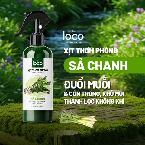 Xịt Thơm Phòng Tinh Dầu Sả Chanh - Khử Mùi, Đuổi Muỗi, Côn Trùng, Kháng Khuẩn, Dung Tích 260ml - Sản Phẩm Tự Nhiên An Toàn cho Gia Đình
