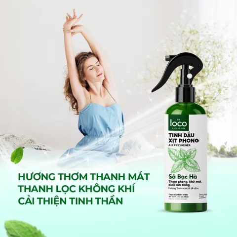 Xịt Phòng Tinh Dầu Sả Bạc Hà The Loco - Khử Mùi, Thanh Lọc Không Khí, Hương Tươi Mát 250ml - Giải Pháp Thơm Sạch Tự Nhiên