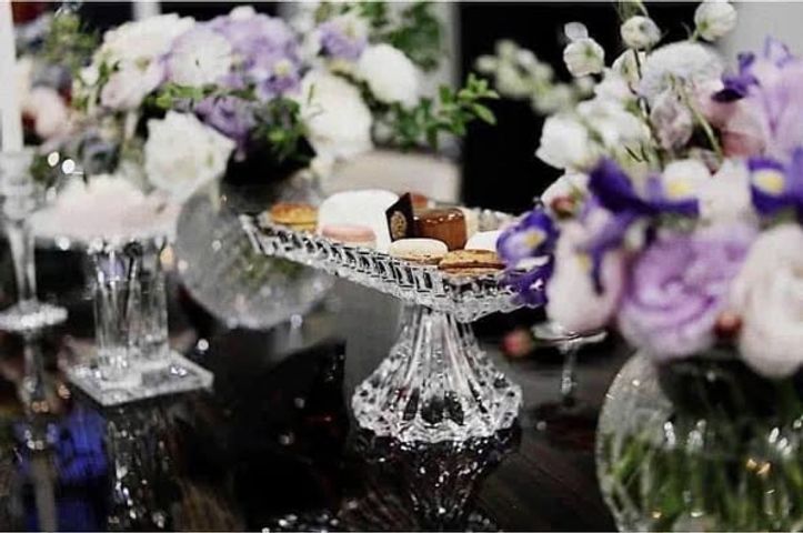 Chân Bồng Pha Lê Chữ Nhật Vessen 35cm - Đĩa Trưng Bày Sang Trọng cho Món Tráng Miệng Ngày Lễ