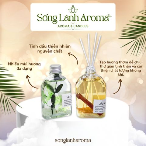 Tinh Dầu Thơm Phòng Cao Cấp - Khử Mùi Tự Nhiên 100ml, Que Khuếch Tán Dễ Dàng, Mùi Ngọt Nhẹ Phù Hợp Nam Nữ, An Toàn Và Tiện Lợi