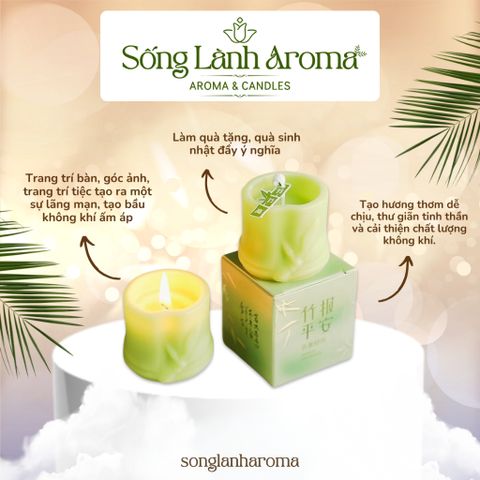 Nến thơm bamboo cao cấp - Nến xông phòng hỗ trợ ngủ, giảm căng thẳng, tạo không gian thơm tho và ấm cúng