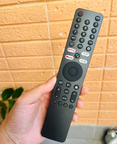 Điều khiển Remote Giọng Nói TIVI Xiaomi Dài 4 Nút Trắng - Phím Êm Nhạy, Tặng Pin - Phụ Kiện Tiện Ích Cho TV
