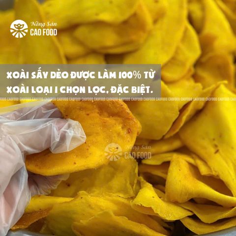 Xoài Sấy Dẻo CAOFOOD 500g - Snack Ngon Từ Xoài Cát Tươi Nguyên Chất, Không Chất Tạo Màu, Thực Phẩm Sạch An Toàn