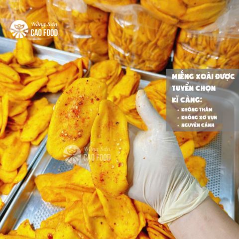 Xoài Sấy Dẻo CAOFOOD 500g - Snack Ngon Từ Xoài Cát Tươi Nguyên Chất, Không Chất Tạo Màu, Thực Phẩm Sạch An Toàn