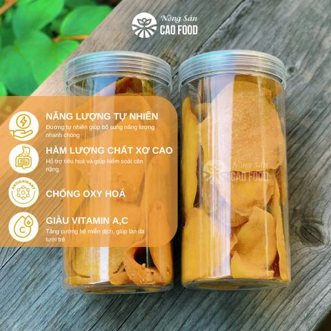 Xoài Sấy Dẻo CAOFOOD 500g - 100% Xoài Tươi, Không Đường, Vị Chua Ngọt Tự Nhiên, Món Ăn Vặt Lành Mạnh, Thực Phẩm Dinh Dưỡng Việt Nam
