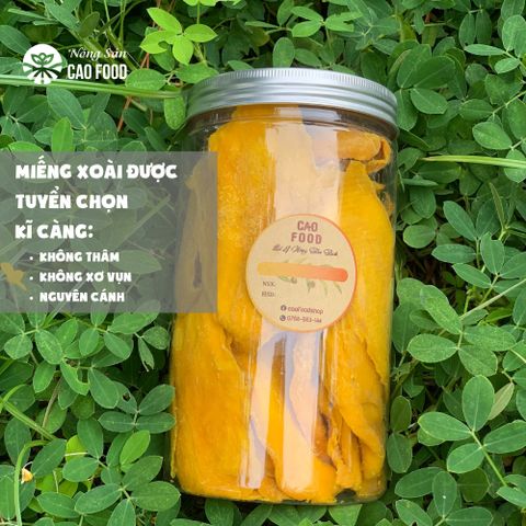 Xoài Sấy Dẻo CAOFOOD 500g - 100% Xoài Tươi, Không Đường, Vị Chua Ngọt Tự Nhiên, Món Ăn Vặt Lành Mạnh, Thực Phẩm Dinh Dưỡng Việt Nam