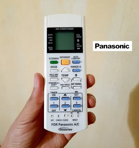 Điều Khiển Điều Hòa Panasonic 1&2 Chiều Inverter Nano Eco - Remote Chính Hãng, Tặng Kèm Pin AAA, Thiết Kế Hiện Đại, Dễ Sử Dụng