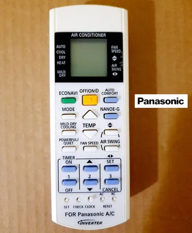 Điều Khiển Điều Hòa Panasonic 1&2 Chiều Inverter Nano Eco - Remote Chính Hãng, Tặng Kèm Pin AAA, Thiết Kế Hiện Đại, Dễ Sử Dụng
