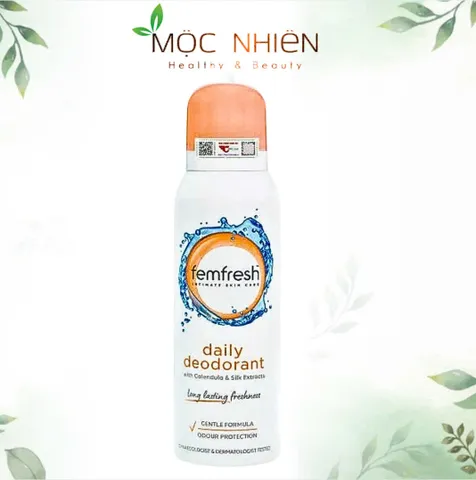 Xịt Khử Mùi Femfresh Daily Deodorant Spray 125ml - Giữ Thoáng Mát Vùng Kín, An Toàn Cho Da Nhạy Cảm 24 Giờ