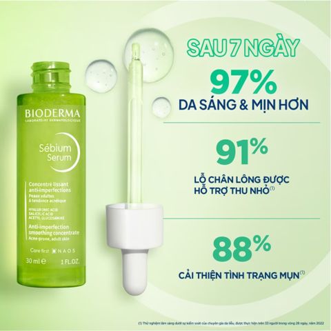 Tinh Chất Bioderma Sebium Serum 30mL - Giảm Mụn, Ngừa Thâm, Cải Thiện Da Dầu - Sản Phẩm Chăm Sóc Da Từ Pháp