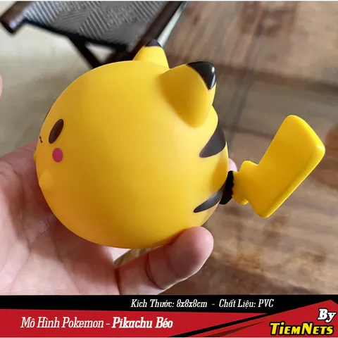 Mô Hình Pikachu Mập Đáng Yêu - Đồ Chơi Pokemon PVC 8x8x8 cm - Quà Tặng Fan Thích Thú Cưng Siêu Cute