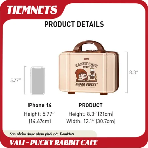 Vali Pucky Rabbit Cafe Siêu Ngọt - Đồ Chơi Designer - Quà Tặng Popmart Dễ Thương для Trẻ Em
