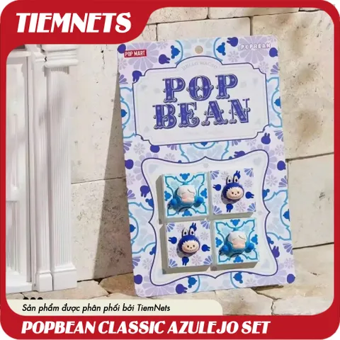 Bộ sản phẩm POPMART POP BEAN CLASSIC AZULEJO Độc Quyền - Bao gồm 4 Bean SkullPanda và Labubu, Quà Tặng Nghệ Thuật Cho Nghệ Sĩ