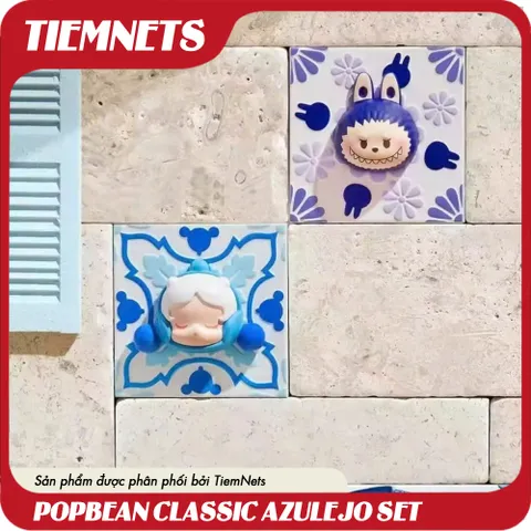 Bộ sản phẩm POPMART POP BEAN CLASSIC AZULEJO Độc Quyền - Bao gồm 4 Bean SkullPanda và Labubu, Quà Tặng Nghệ Thuật Cho Nghệ Sĩ