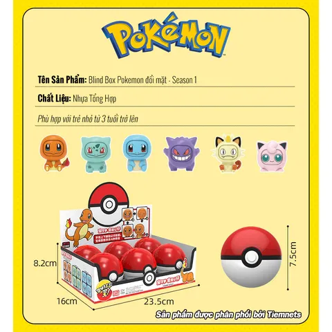 Mô Hình Pokemon Lật Mặt Siêu Cute - Bộ 3 Phiên Bản Phát Hành, Figure PVC/ABS, Cao 5-7cm, Quà Tặng Fan Pokemon