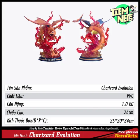 MÔ HÌNH POKEMON CHARIZARD EVOLUTION