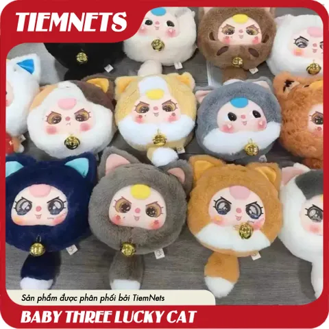 MÔ HÌNH BLIND BOX BABY THREE MÈO THẦN TÀI - FORTUNE CAT ZIPPER BAG - CHÍNH HÃNG DOUMI