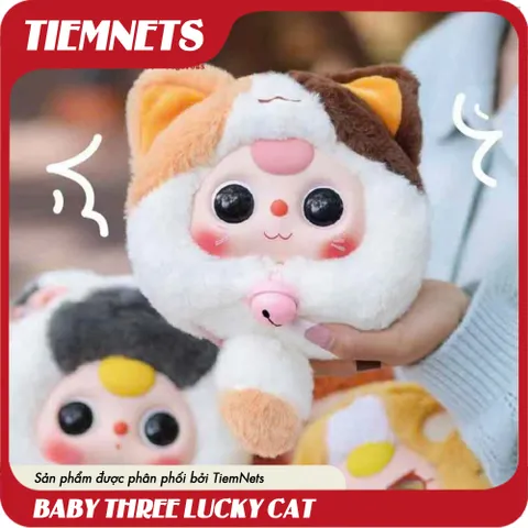 MÔ HÌNH BLIND BOX BABY THREE MÈO THẦN TÀI - FORTUNE CAT ZIPPER BAG - CHÍNH HÃNG DOUMI