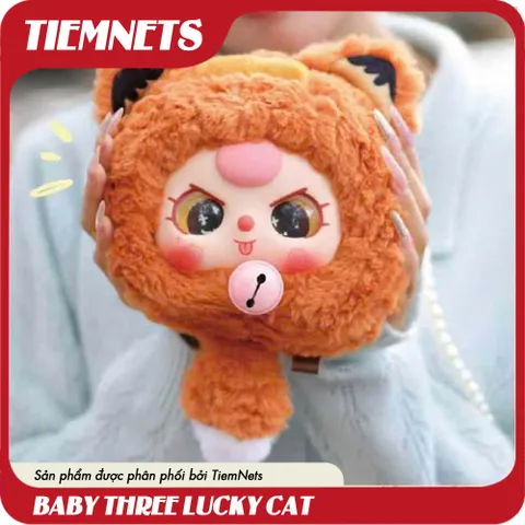 MÔ HÌNH BLIND BOX BABY THREE MÈO THẦN TÀI - FORTUNE CAT ZIPPER BAG - CHÍNH HÃNG DOUMI