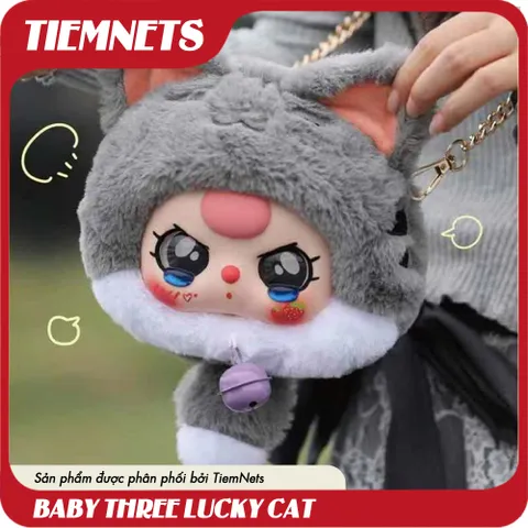 MÔ HÌNH BLIND BOX BABY THREE MÈO THẦN TÀI - FORTUNE CAT ZIPPER BAG - CHÍNH HÃNG DOUMI