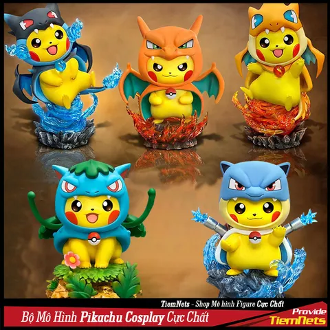 Bộ Mô Hình Pokemon Pikachu Cosplay Full Box