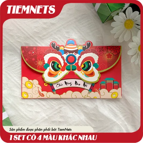 Bộ 4 Lì Xì Màu Sắc Tươi Tắn - Gift Tặng Ngày Tết Ý Nghĩa, Siêu Xinh Cực Đẹp