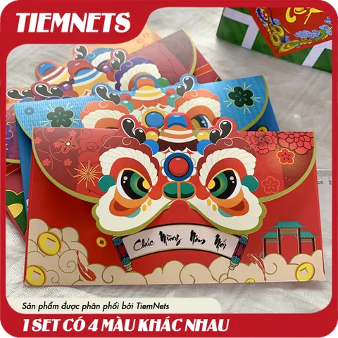Bộ 4 Lì Xì Màu Sắc Tươi Tắn - Gift Tặng Ngày Tết Ý Nghĩa, Siêu Xinh Cực Đẹp