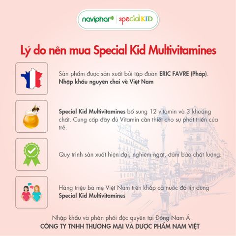 Siro Multivitamines Special Kid 125ml - Bổ sung vitamin & khoáng chất, hỗ trợ sức khỏe và trí lực cho trẻ em - Hương cam thơm ngon