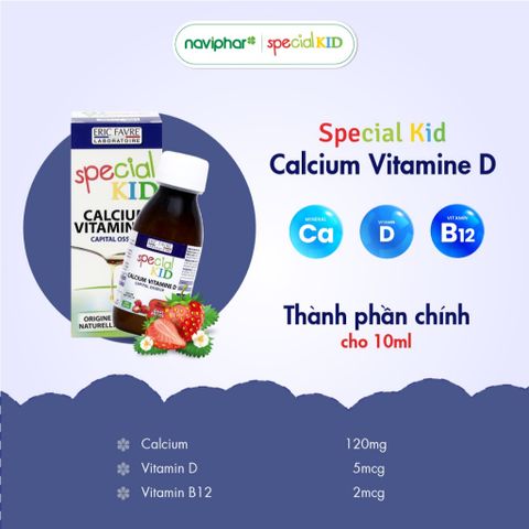 Siro Special Kid Calcium Vitamine D 125ml - Bổ sung Canxi và Vitamin D hỗ trợ phát triển chiều cao và chống còi xương cho trẻ em